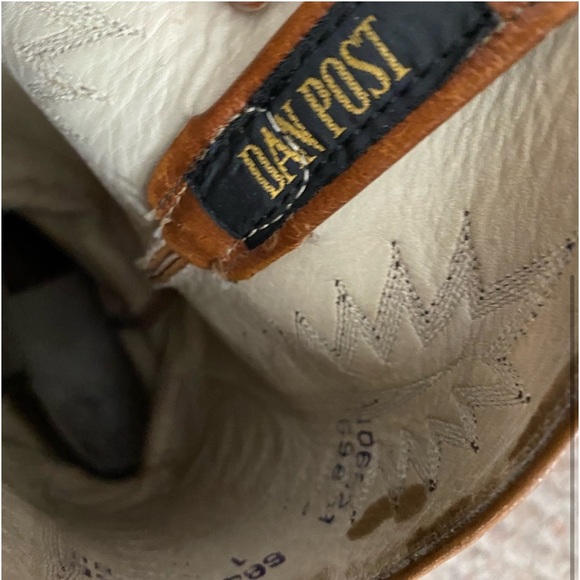 DAN POST LEATHER WESTERN BROWN COWBOY BOOTS 8 1/2 B MENS - Picture 4 of 5